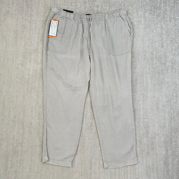 NWT Hilary Radley Tencel Pull On Drawstring Grey Pants XXL - Picture 1 of 14
